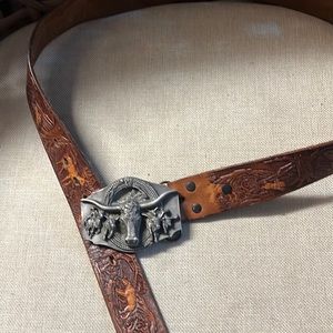 Siskiyou Leather Mens Belt With Unique Bukle 34